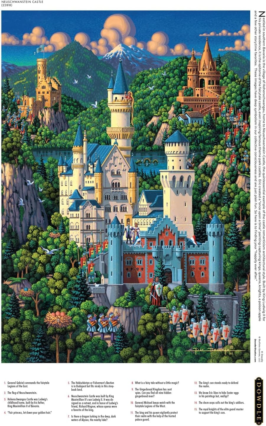 Buffalo Games - Dowdle - Neuschwanstein Castle - 300 Piece Jigsaw Puzzle for Adults -Challenging Puzzle Perfect for Game Nights - Finished Size is