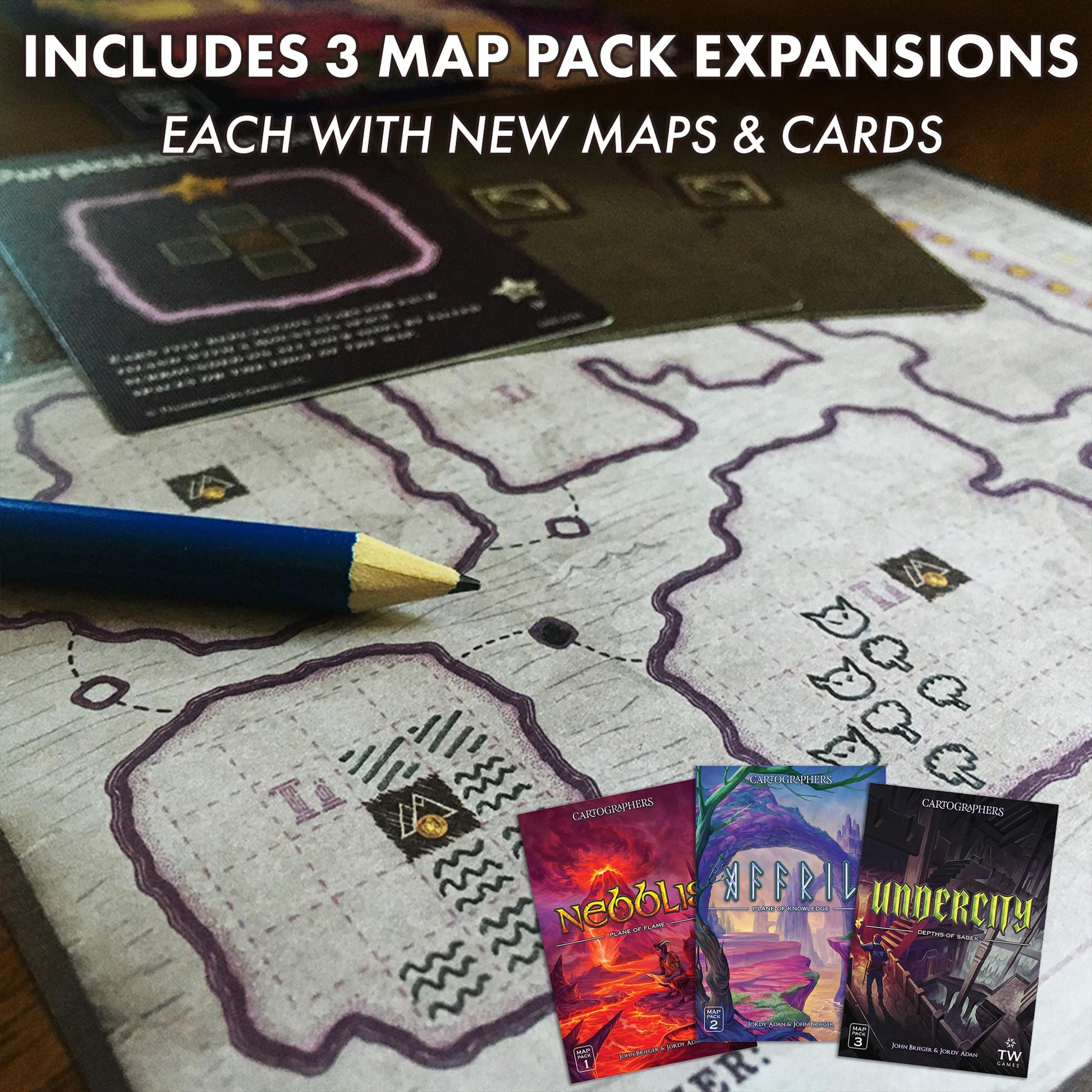 Cartographers Heroes: Collector's Edition | Board Game, 3 Expansions, & Storage Solution w/Organizer | Map Drawing Fantasy Strategy Family Game