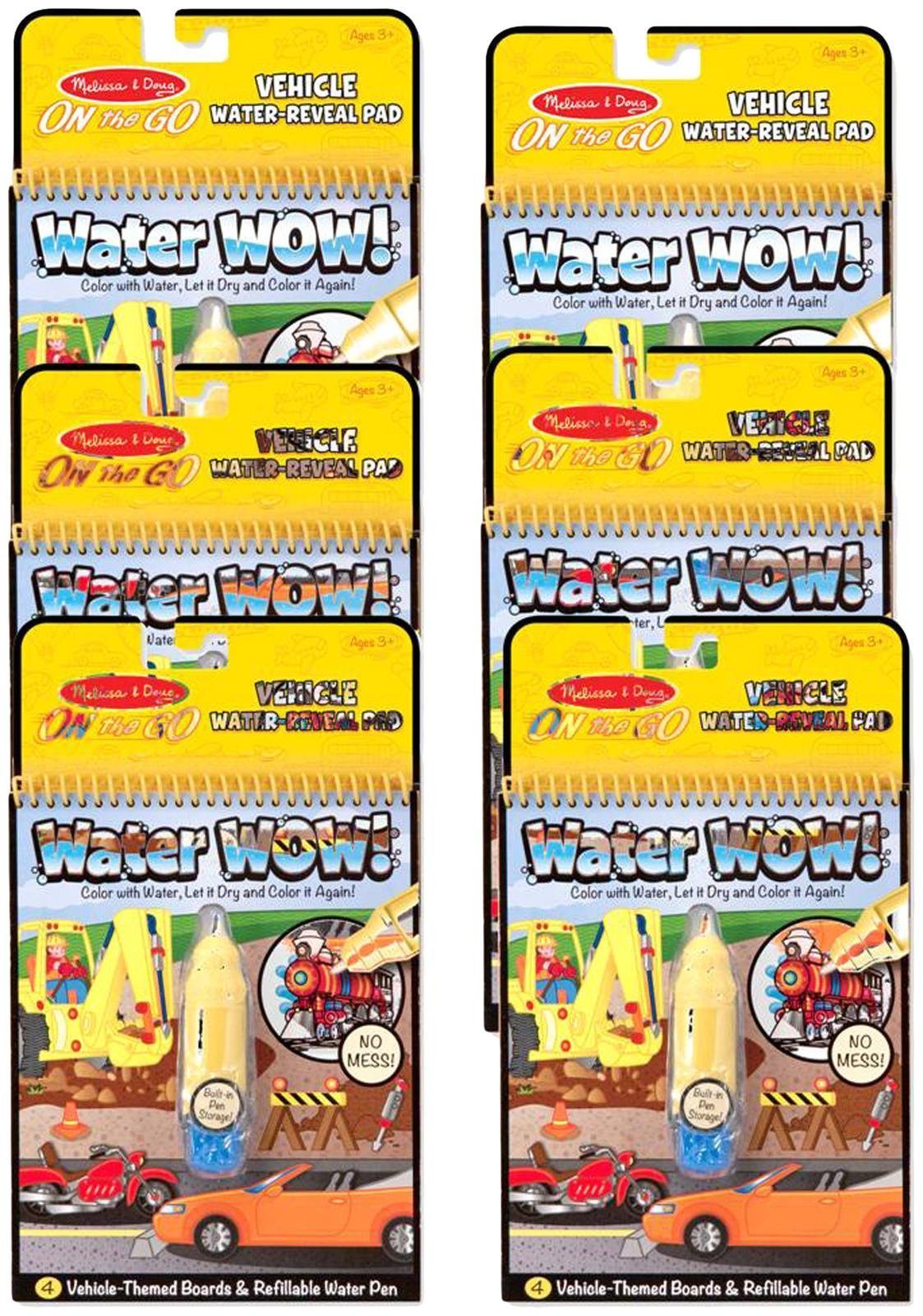 Melissa & Doug On the Go Water Wow! Activity Book, 6-Pack - Vehicles Bundle Toy