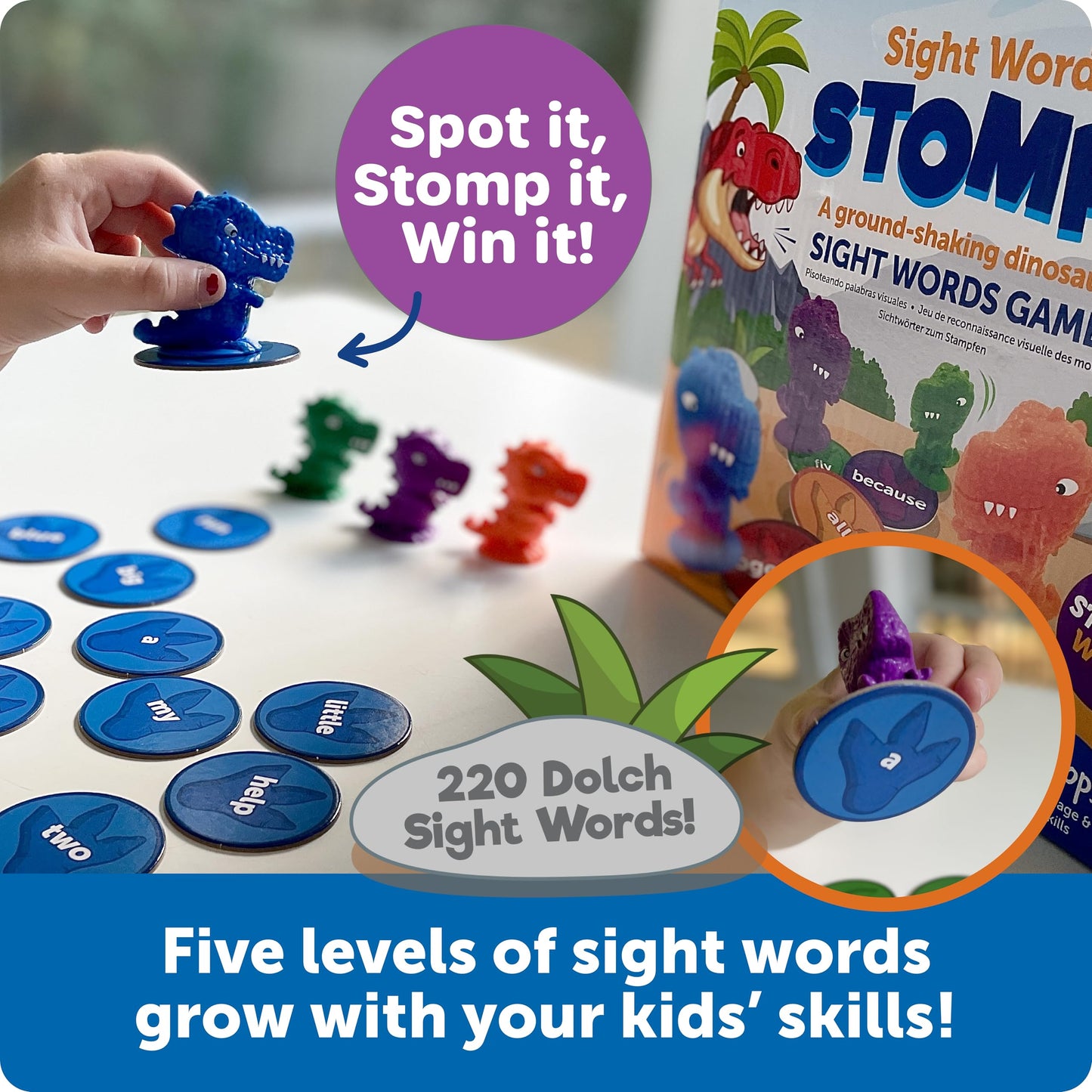 Learning Resources Sight Word Stomp! - Alphabet Toys, Phonics Flash Cards, Classroom Board Games, ABC Homeschool, Reading Manipulatives, Gifts
