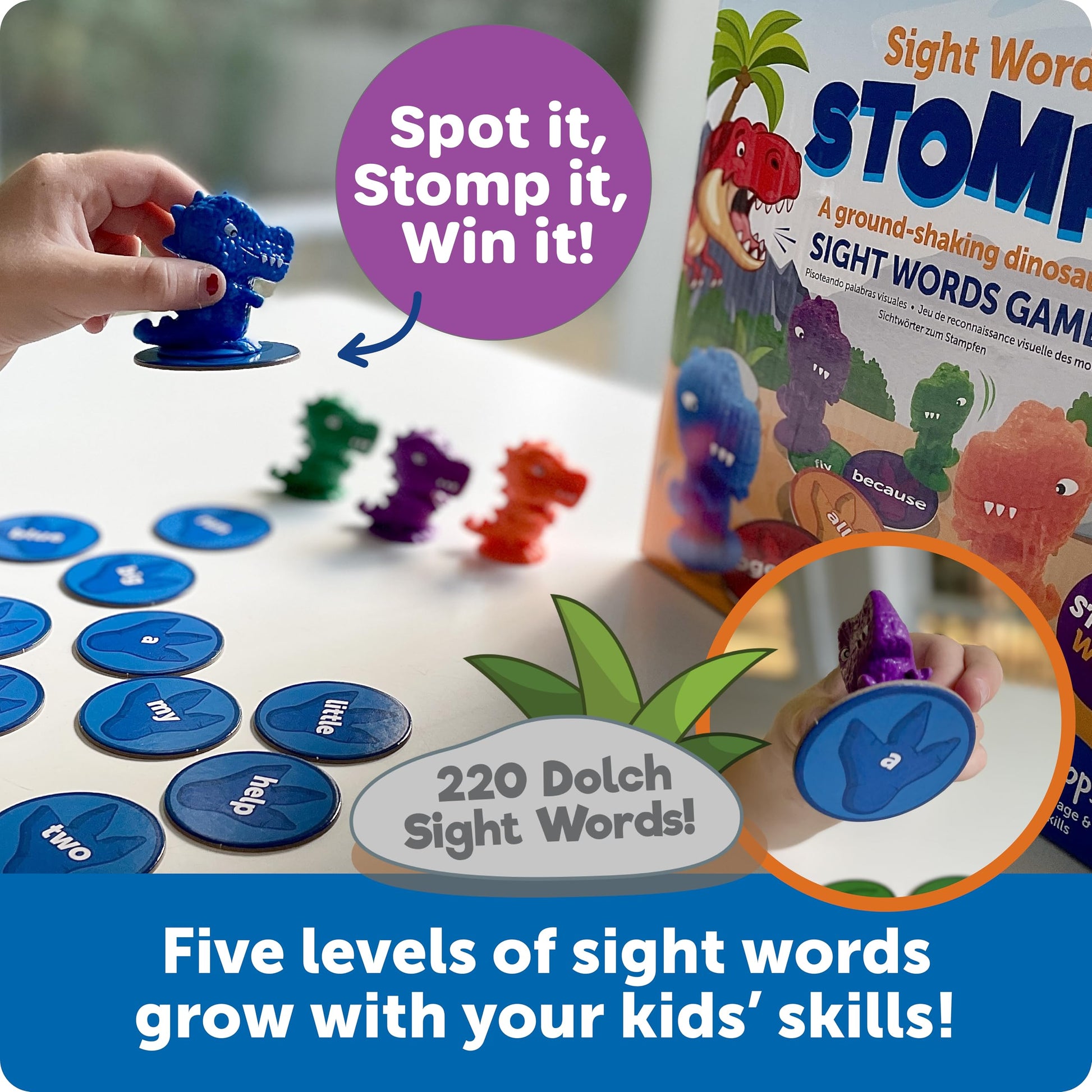 Learning Resources Sight Word Stomp! - Alphabet Toys, Phonics Flash Cards, Classroom Board Games, ABC Homeschool, Reading Manipulatives, Gifts