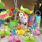 Singing Monsters Party Decorations Honeycomb Centerpiece, 7 Pieces Music Game 3D Double Side Cake Toppers Table Centerpieces, Monsters Photo Backdrop