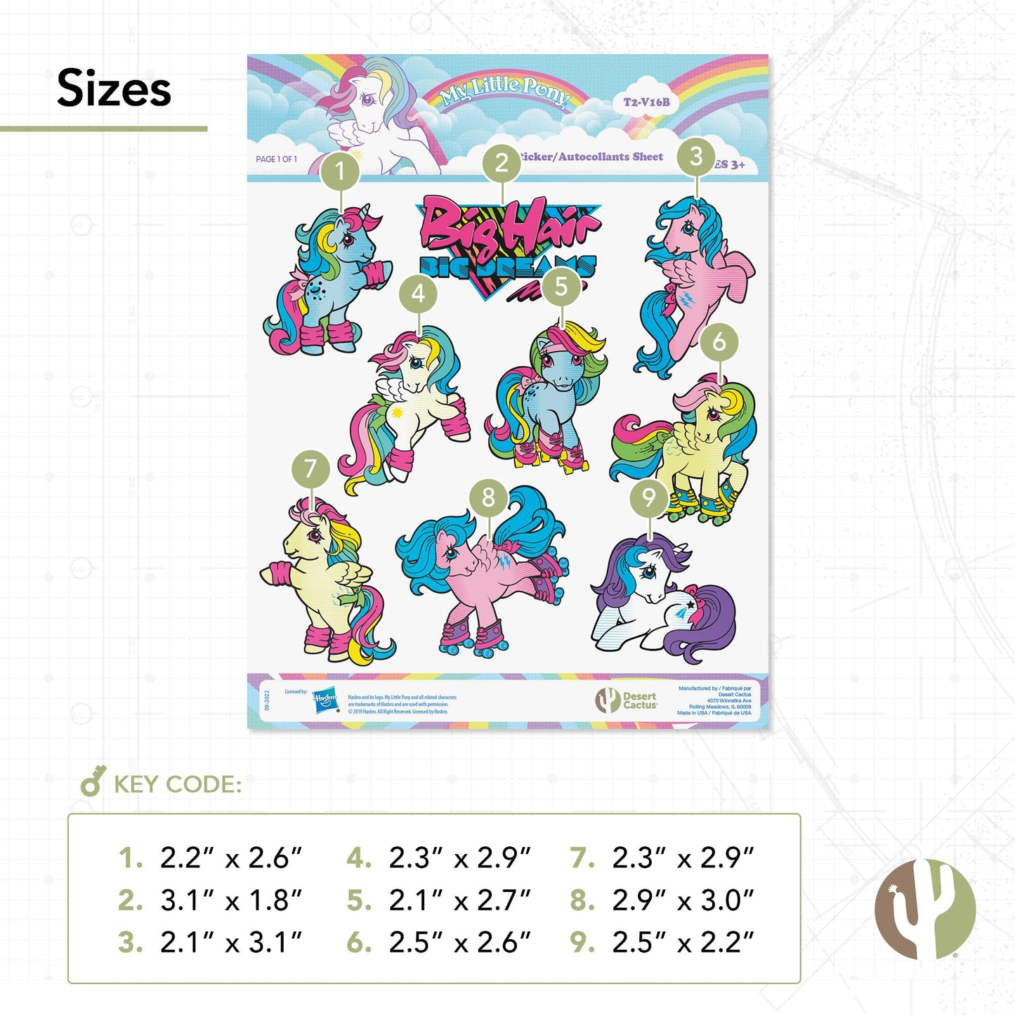 Desert Cactus My Little Pony Sticker - 9 Vinyl Decal Laptop Water Bottle Car Scrapbook Decorations Birthday Favor Party Supplies (2-16B)
