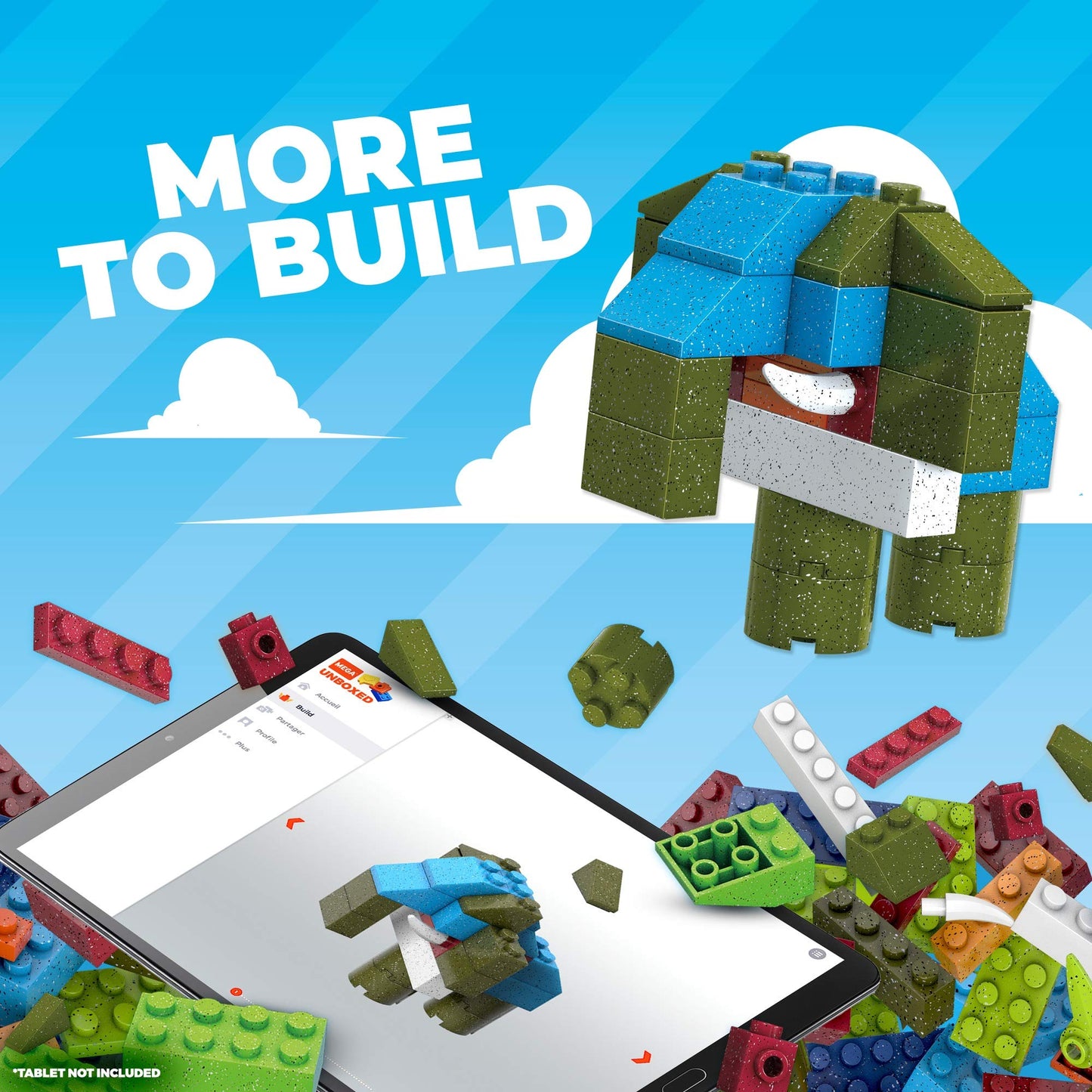 MEGA Construx Kids Blocks Toy Set, Open-Ended Building Bricks Tube with 140 Pieces in Speckled Colors, Ages 4+ Years