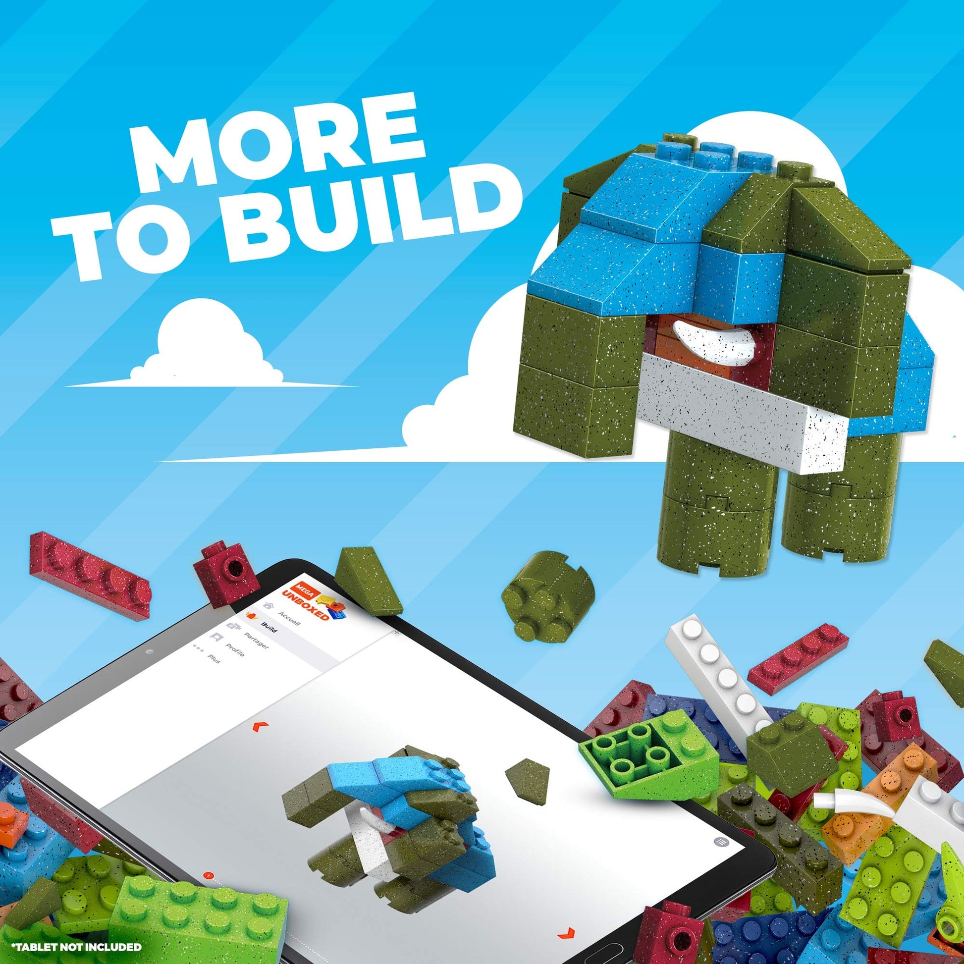 MEGA Construx Kids Blocks Toy Set, Open-Ended Building Bricks Tube with 140 Pieces in Speckled Colors, Ages 4+ Years