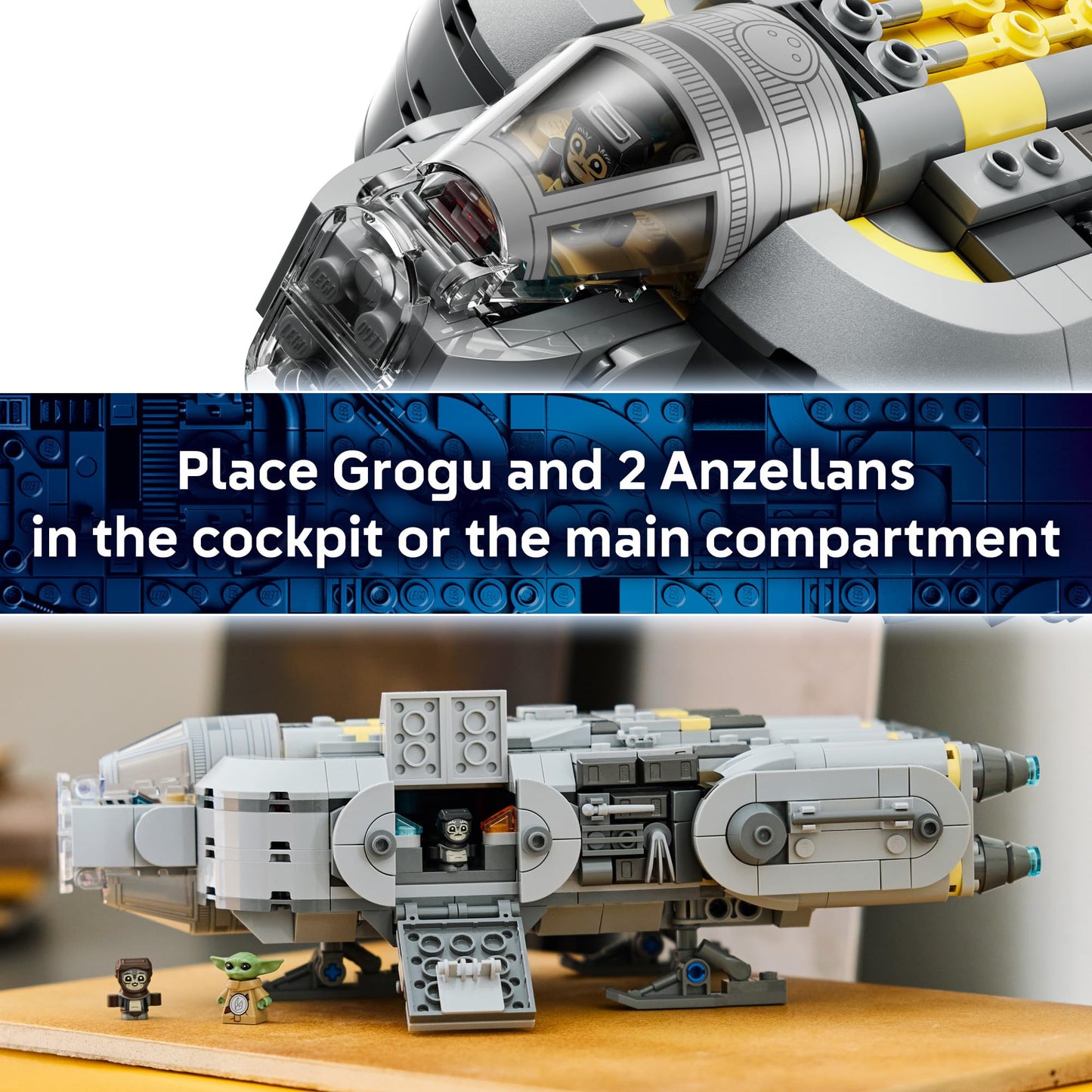 LEGO Star Wars: The Mandalorian and Grogu Anzellan Starship Building Toy - Build and Display Set for Boys & Girls, Ages 9+ - Star Wars Gifts for Kids