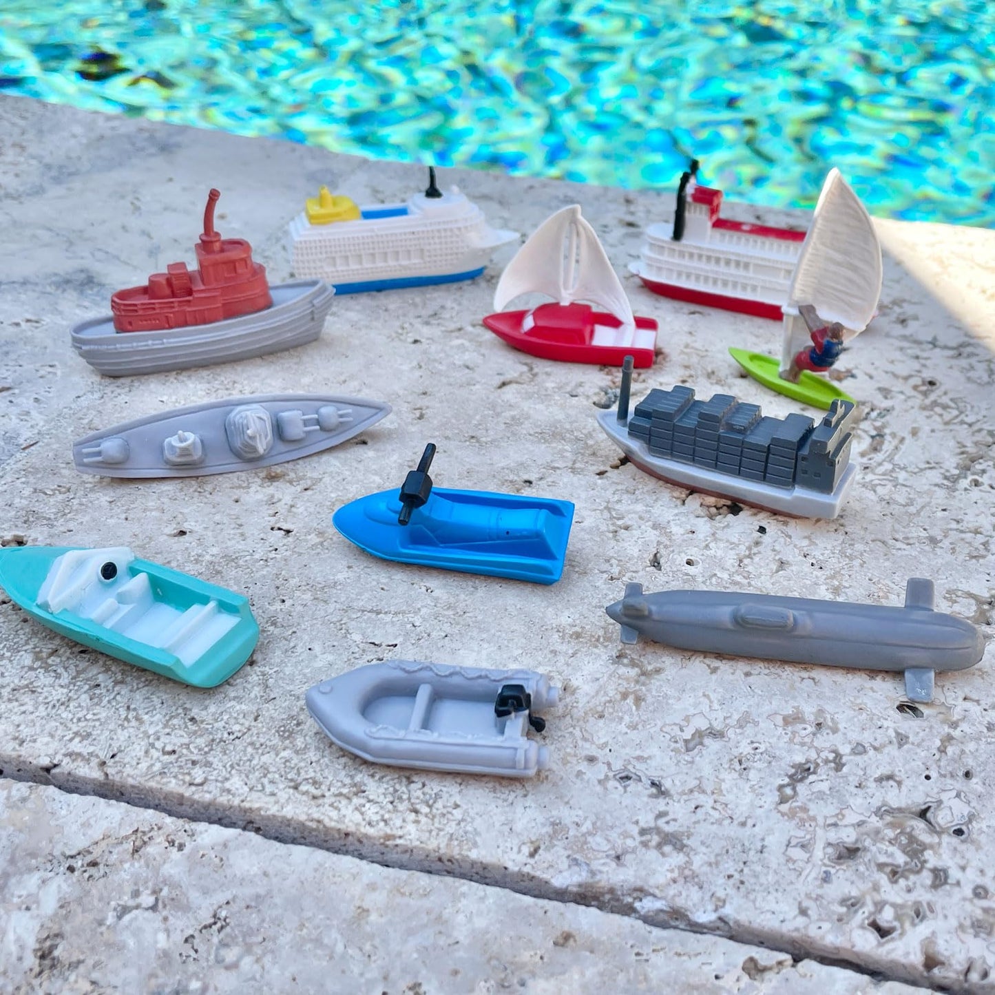 Safari Ltd. In the Water Bulk Bag - Set of Water Transportation Toy Set - 48 Piece Collection for Boys, Girls & Kids Age 3+