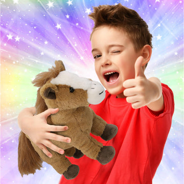 DolliBu Standing Brown Horse Plush - Super Soft Stuffed Animal Horse, Cute Realistic Stuffed Animal Toy for Boys and Girls, Adorable Plush Toy Gift