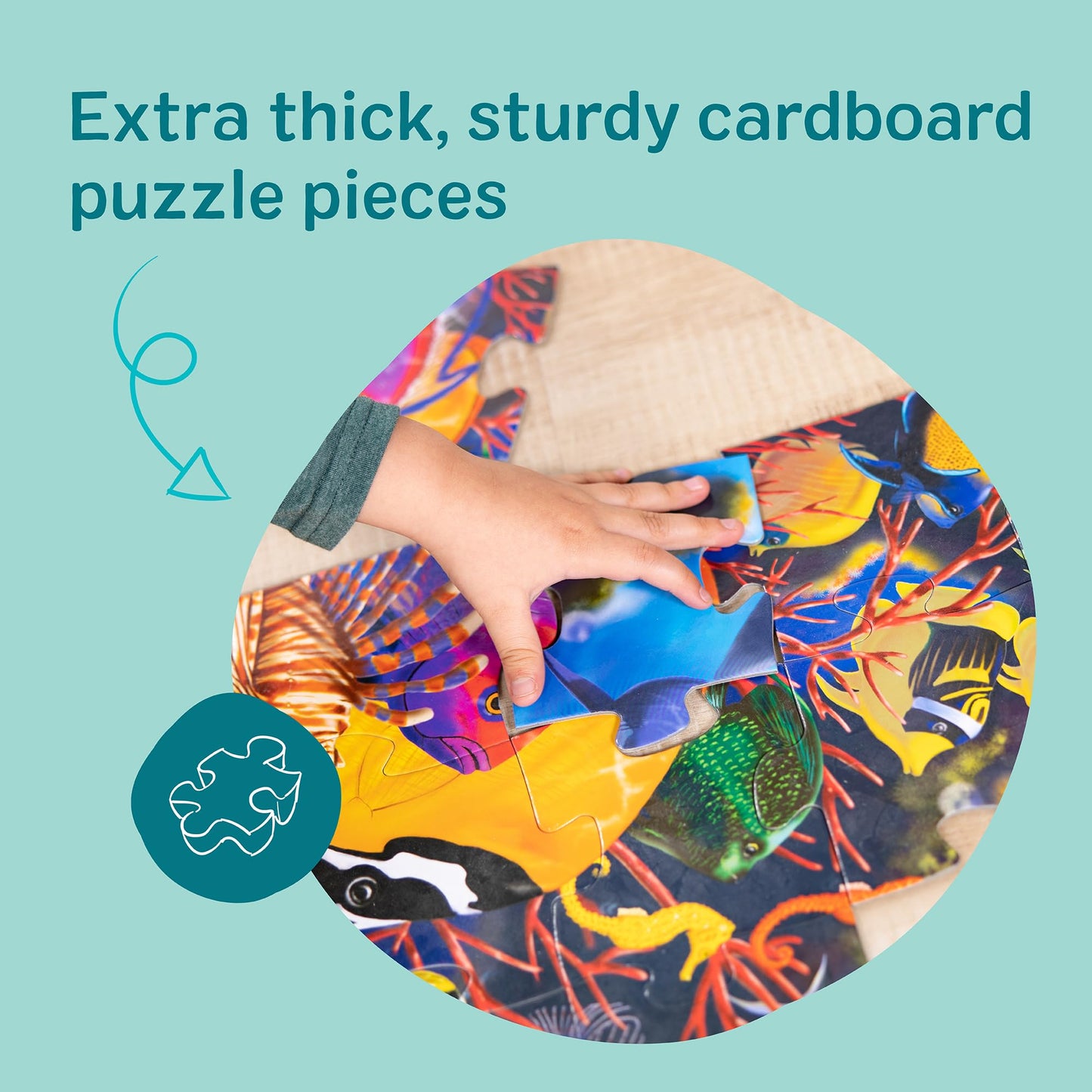 Melissa & Doug Underwater Ocean Floor Puzzle, 48 pc Jumbo Jigsaw Puzzle, Educational Screen Free Activity for Toddler, Preschoolers and Kids Ages 3+