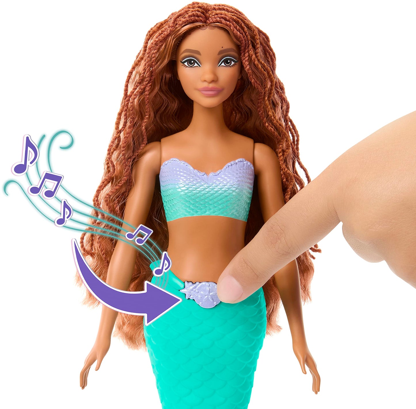 Mattel Disney The Little Mermaid Doll, Ariel, Singing and Fantasy, Singing with Mermaid Tail, Collectable, Children's Toy, from 2 Years, HNK77