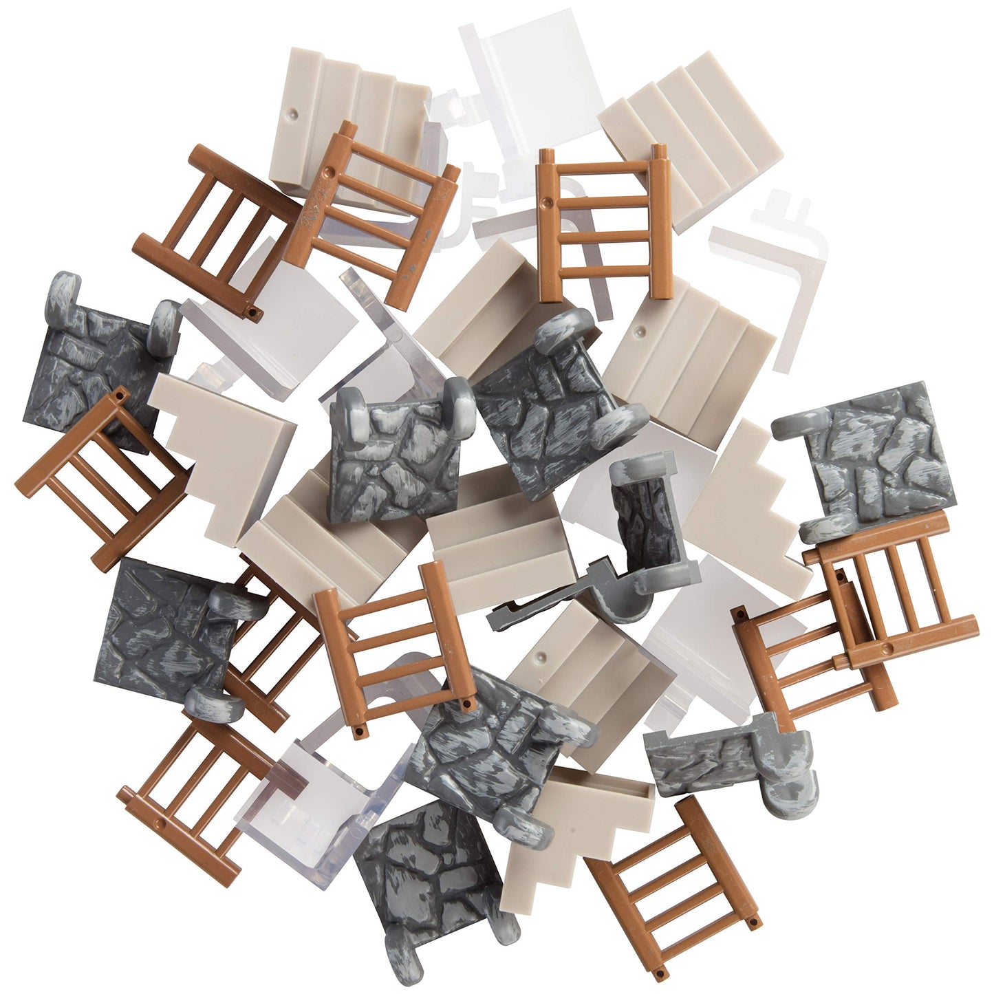 Monster Adventure Terrain- 40pc Painted Ladders and Stairs Bulk Set- Stackable 3-D Tabletop Customizable World Builder Compatible with DND Dungeons