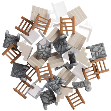 Monster Adventure Terrain- 40pc Painted Ladders and Stairs Bulk Set- Stackable 3-D Tabletop Customizable World Builder Compatible with DND Dungeons