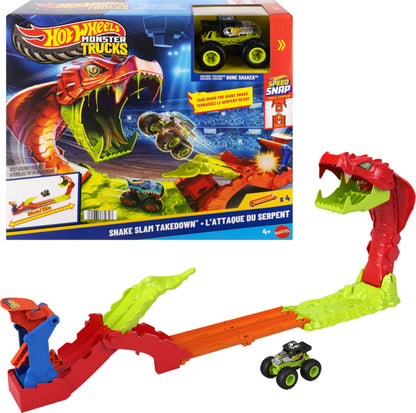 Hot Wheels Monster Trucks Snake Slam Takedown & Exclusive Bone Shaker