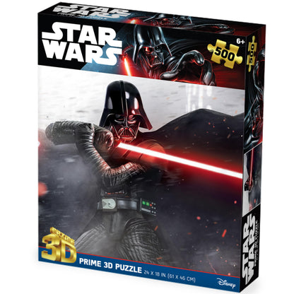 Prime 3D Star Wars Lucas 3D Puzzle - 500 Piece Lenticular Movie Jigsaw for Adults & Families, 24"x18" Activity with Depth & Motion, Official Disney