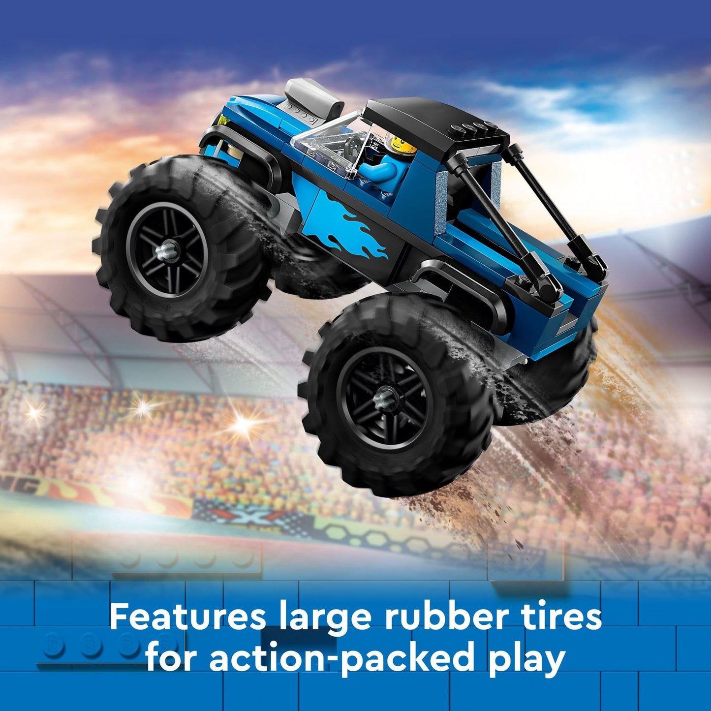 LEGO City Blue Monster Truck Off-Road Toy Playset with a Driver Minifigure, Imaginative Toys for Kids, Fun Gift for Boys and Girls Aged 5 Plus, Mini
