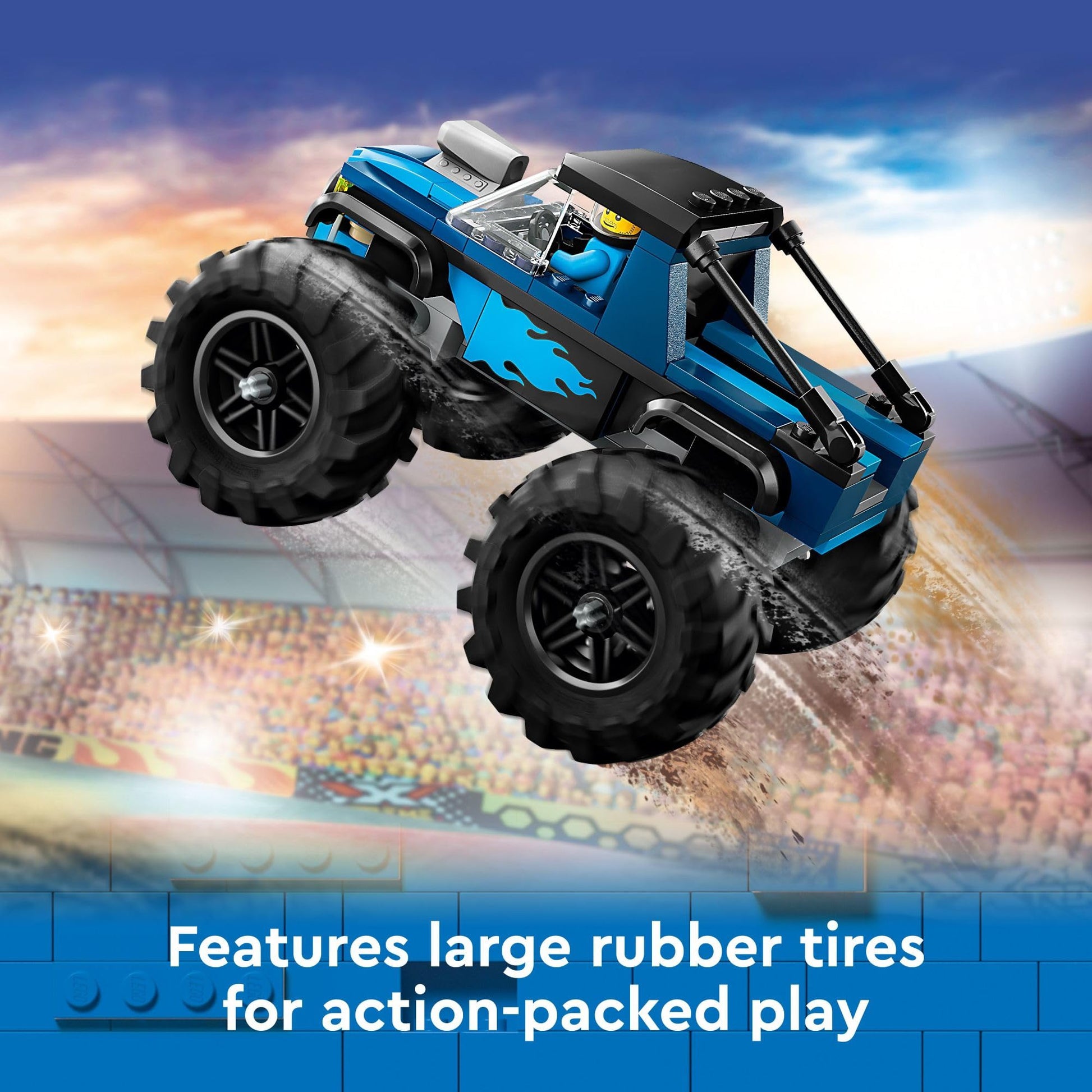 LEGO City Blue Monster Truck Off-Road Toy Playset with a Driver Minifigure, Imaginative Toys for Kids, Fun Gift for Boys and Girls Aged 5 Plus, Mini