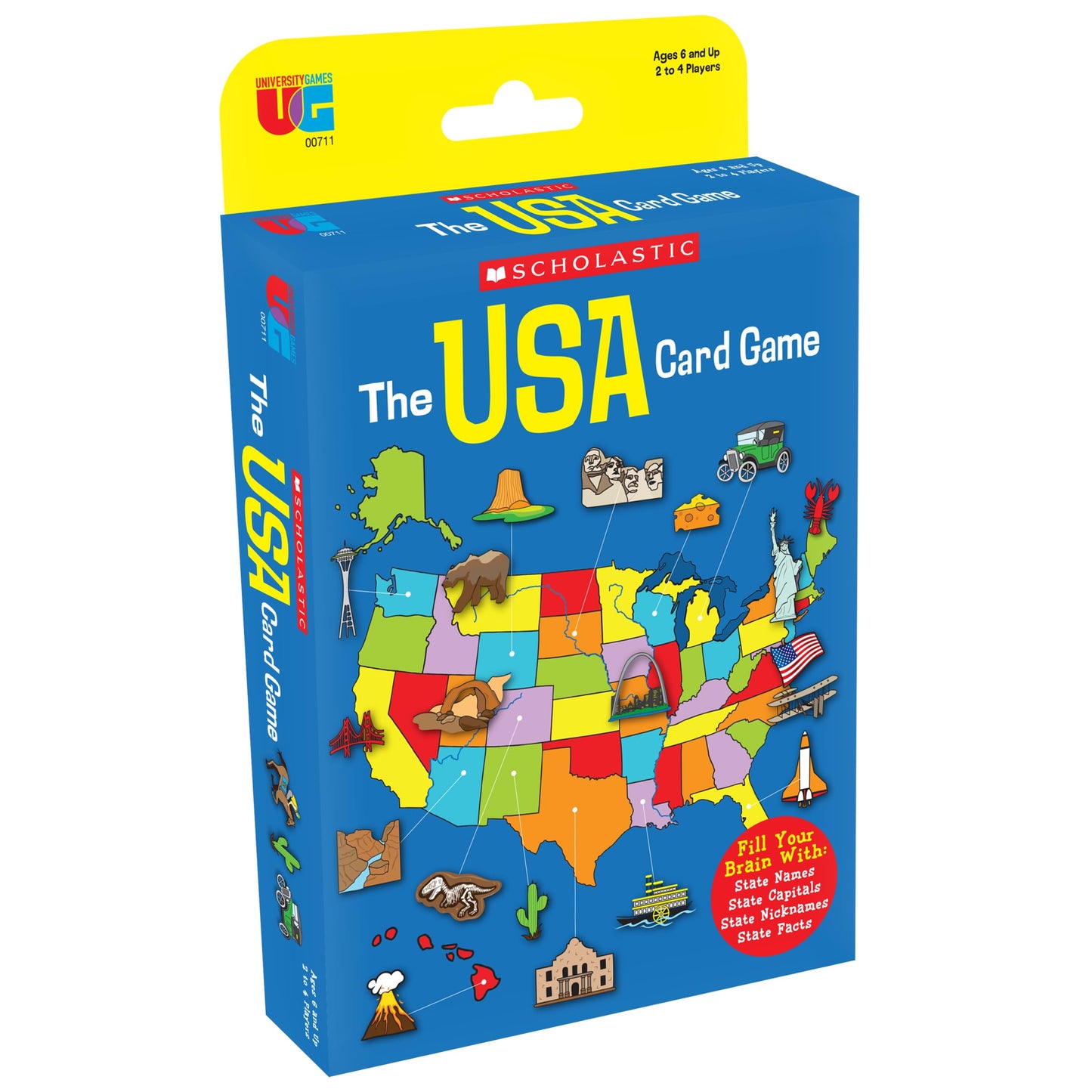 University Games, Scholastic USA Travel Card Game, Learn State Capitals and Historic Facts, Great Geography Challenge Card Game for Kids Ages 6 and Up