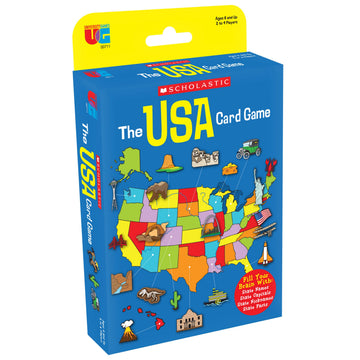 University Games, Scholastic USA Travel Card Game, Learn State Capitals and Historic Facts, Great Geography Challenge Card Game for Kids Ages 6 and Up