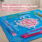 Kyerlish American Mahjong Tile Set with Pink Printed Carrying Bag, 166 Blue Tiles, 4 All-in-One Color Racks/Pushers, Mah Jongg Sets, Mahjong Game Set