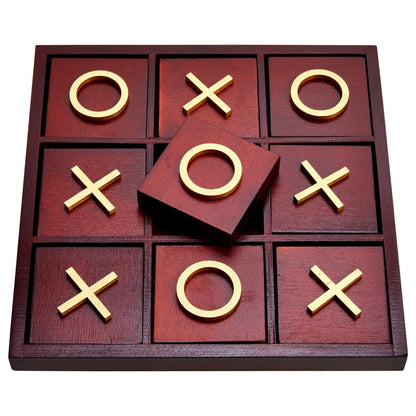 Juvale Tic Tac Toe Board Game - Outdoor Table Games for Patio & Indoor Tabletop Play - Portable Board & Storage Box - 9.5 x 9.5 in, Cherry Red Solid