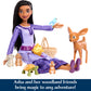 Mattel Disney Wish Toys & Accessories, Woodland Animals of Rosas Set with Asha Fashion Doll & 6 Surprises Including Animal Figures, Inspired by