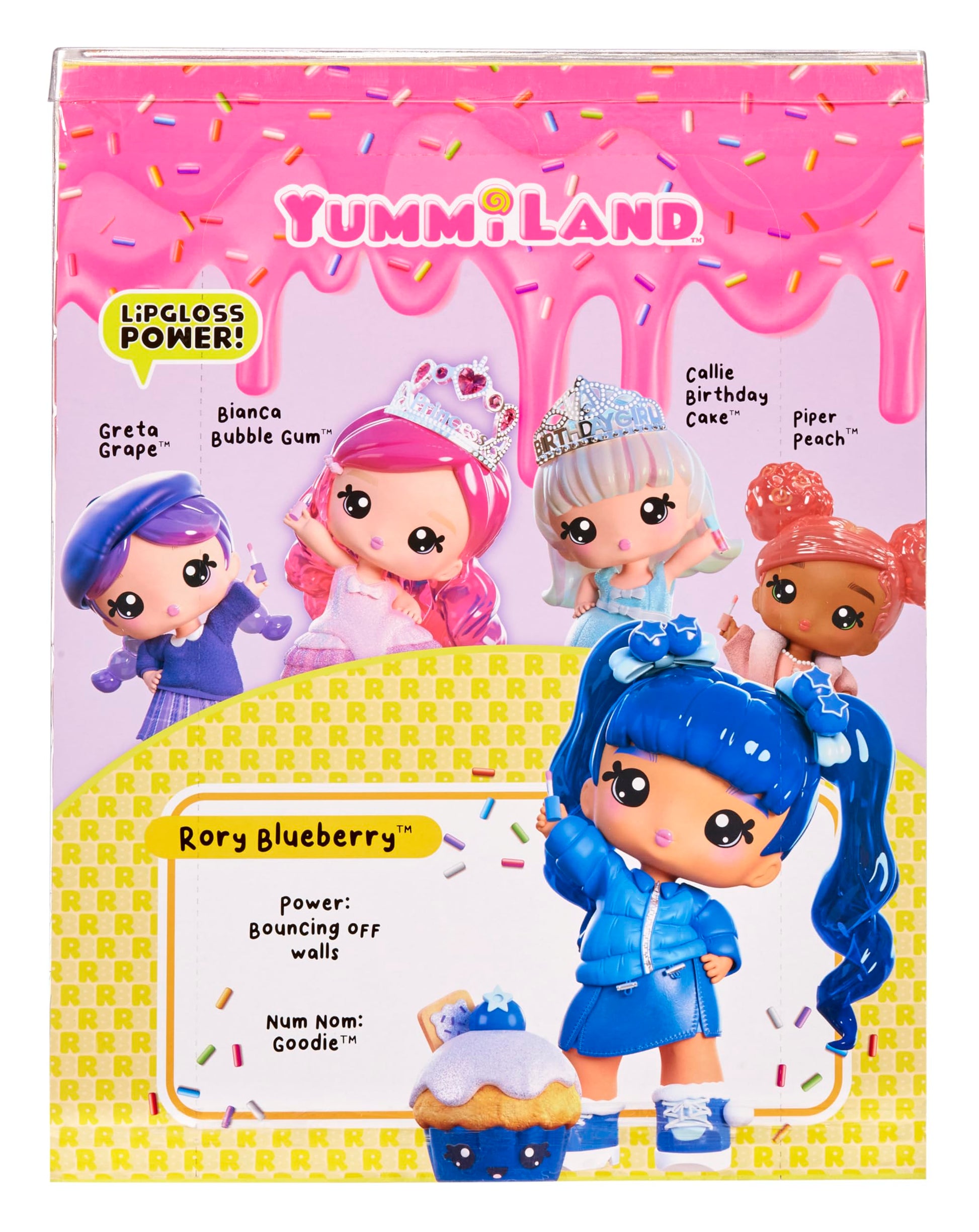 Yummiland Large Doll + Lipgloss Pet- Rory Blueberry, Age 4+