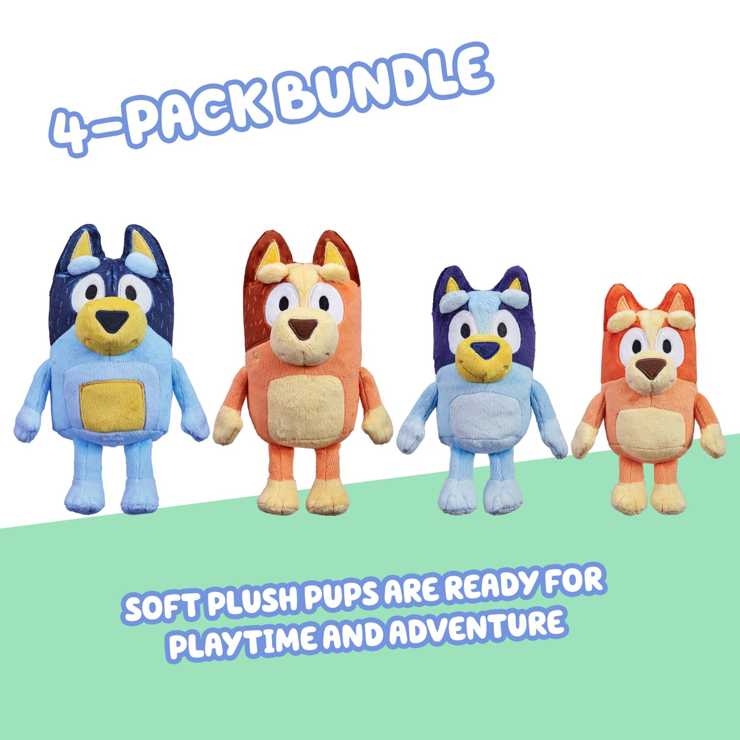 Bluey Heeler Family Stuffed Animals Set of 4, 7-8”, Soft Bingo, Bandit, and Chilli Plush Figure Toys, Cuddly Plush Toys for Kids Ages 3+