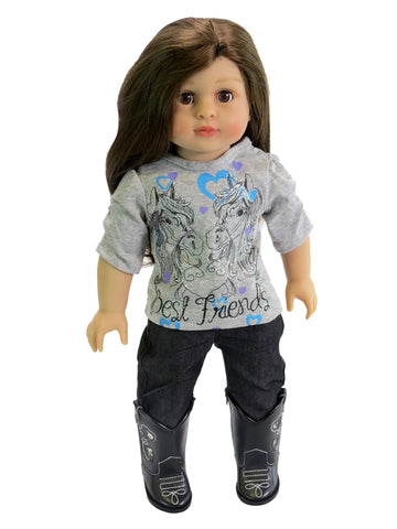 American Fashion World Best Friends Horse Pants Set for 18-Inch Dolls | Premium Quality & Trendy Design | Dolls Clothes | Western for Popular Brands
