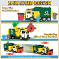 JOYIN Large Friction Powered Garbage Truck Toy Set, Includes 1 Dumpster, 3 Trash Bins, and 30 Learning Cards for Kids, Boy Toys Birthday Gift, Green