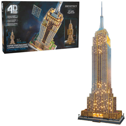 4D Build Empire State Building Replica 3D Puzzle Model Kit for Adults