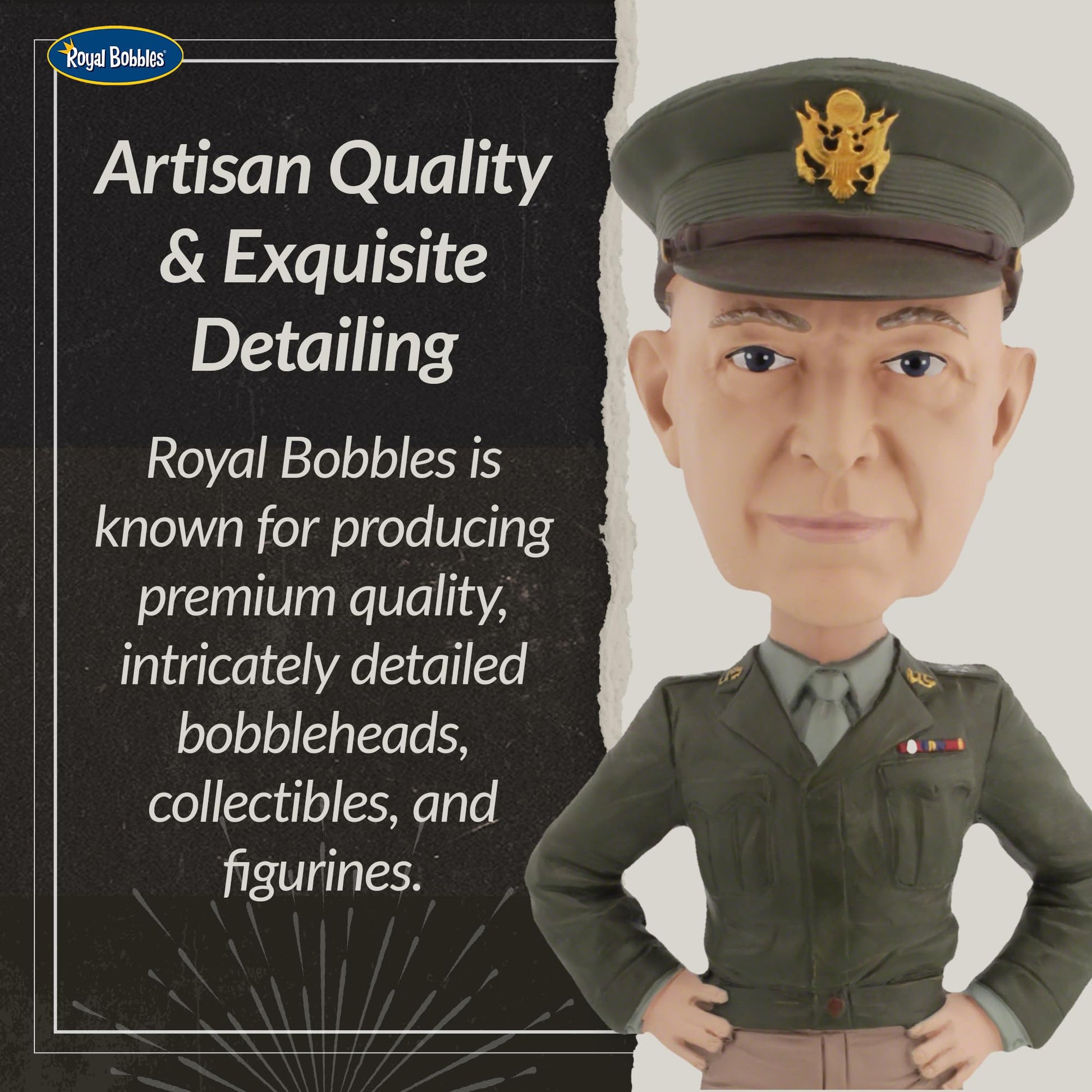 Royal Bobbles Dwight D. IKE Eisenhower, 34th President of the United States - American History Anniversary Bobblehead - 8.2 Inches Tall - Collectible