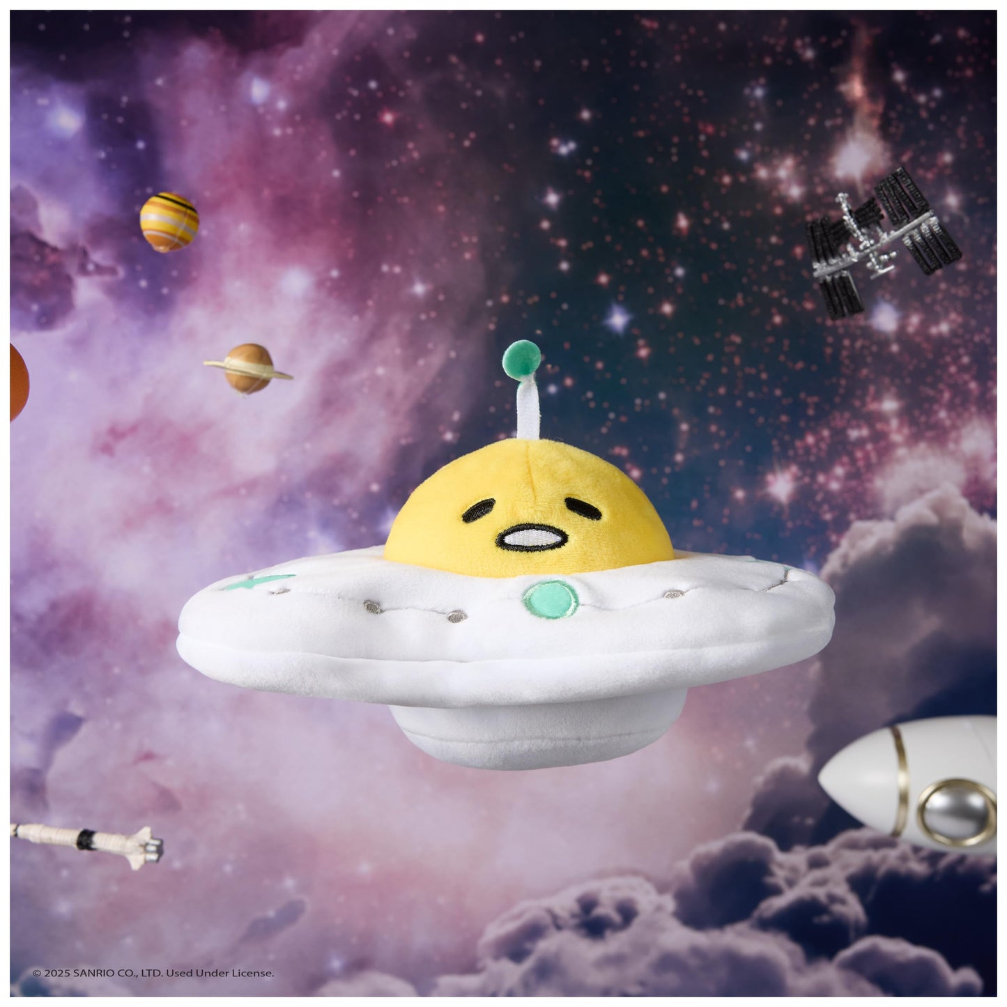 GUND Sanrio Gudetama The Lazy Egg UFO 5-Inch Space Alien Stuffed Toy