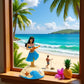 Calsgkspray Blue Solar Powered Dancing Figures Decoration -Hawaii Shaking Head Ornaments Hula Girl -Car Dashboard Interior Decoration Desktop