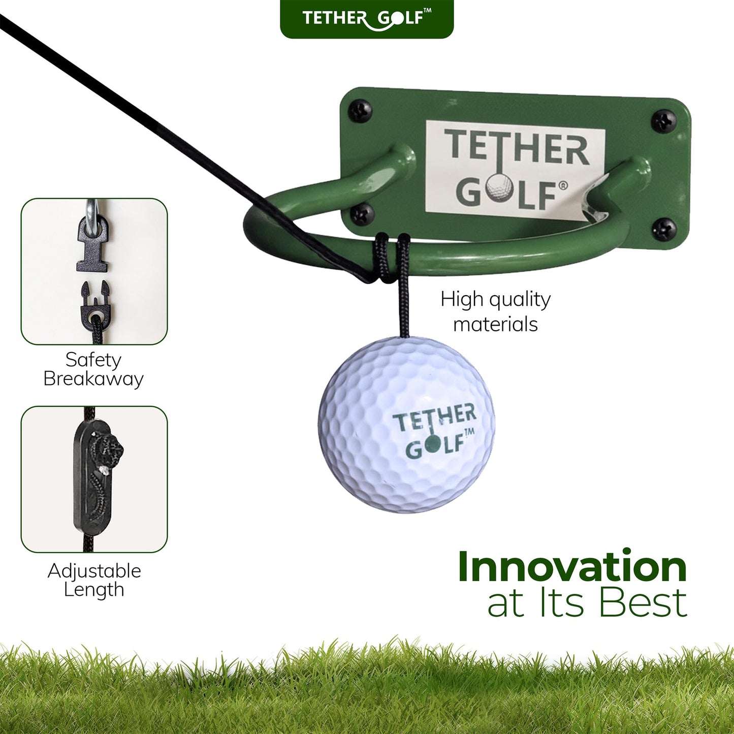 Tether Golf Mini Indoor & Outdoor Golf Game - Unique Golf Game for the Whole Family to Enjoy - Use Your Favorite Putter or Toss by Hand to Score