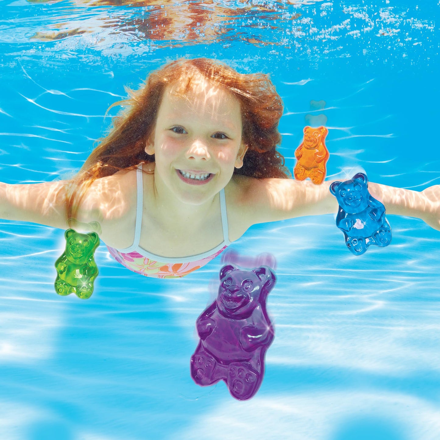 BANZAI Gummy Buddies Pool Diving Toys, 4-Piece Bear-Shaped Set