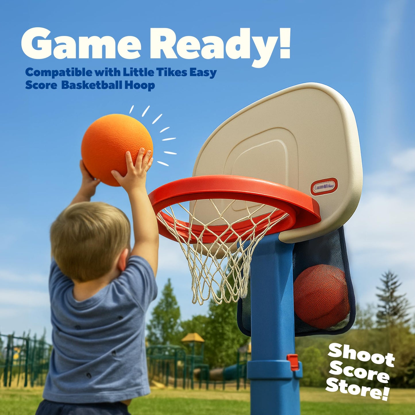 4-Pack 6" Replacement Balls for Little Tikes Basketball Hoop with Mesh Storage Bag, Soft Inflatable Mini Toy Balls for Kids, Lightweight Soft Small