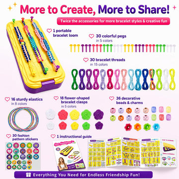 DDAI Arts and Crafts for Kids Age 8-12 Friendship Bracelet Making Kit for Girls - Best Birthday Gifts Ideas for Girl 7 9 10 11 Year Old - Popular