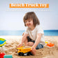 Sloosh Beach Sand Toys Set - Dump Truck Car Toy with Sand Molds for Toddlers Outdoor Play, Collapsible Foldable Buckets Mesh Bag Shovels Castle Animal