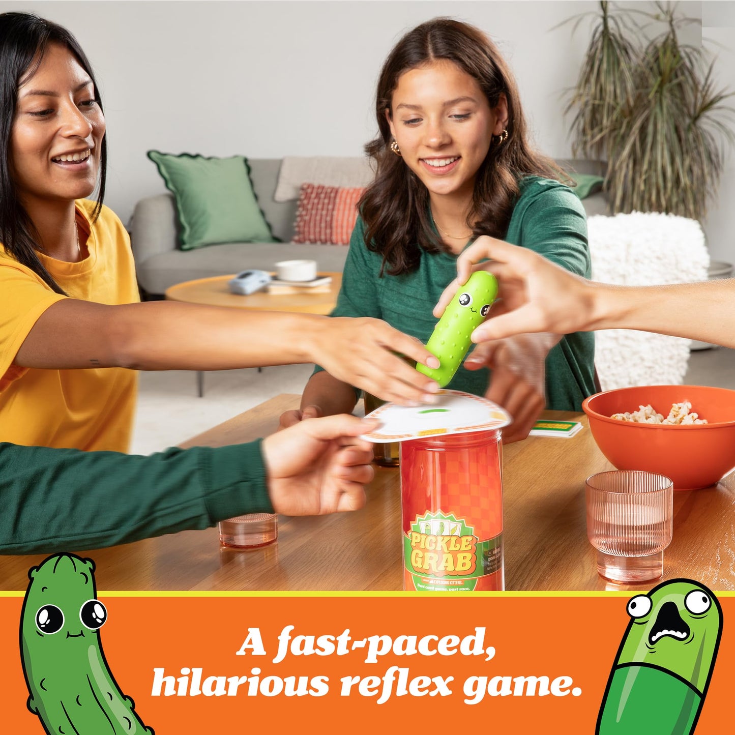 Exploding Kittens Presents, Pickle Grab - A Speed Grabbing Card Game - 2-6 Players - 15 Minutes to Play - Family Game Night - Fun for Kids, Teens