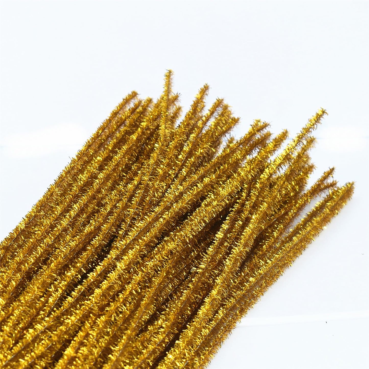 Glitter Gold Pipe Cleaners Craft (200 Pack) Bulk Art Chenille Stems for DIY Project Decorations