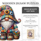Hlison Wooden Jigsaw Puzzles, Gnome Wooden Puzzles for Adults with Unique Shape, Medium 10.3"x11.8" Wooden Puzzles with Exquisite Wooden Box Packaging