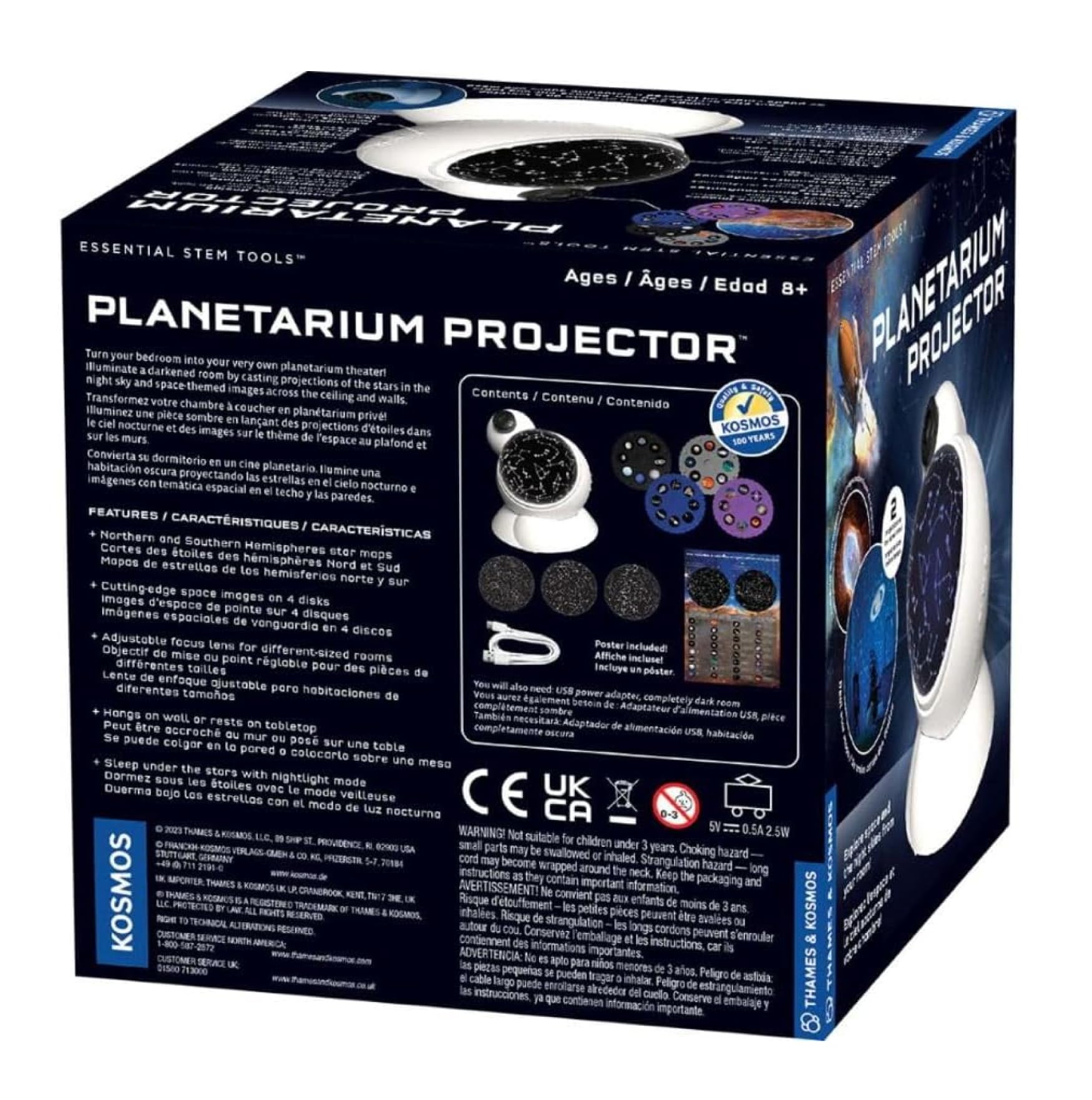 The Thames & Kosmos Planetarium Projector Essential STEM Tool | Illuminate Your Room as a Planetarium Theater | Dual Projector Casts Star Maps
