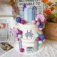 Spider Cake Topper with Pink Spider Web Balls Stars for Animal Themed Birthday