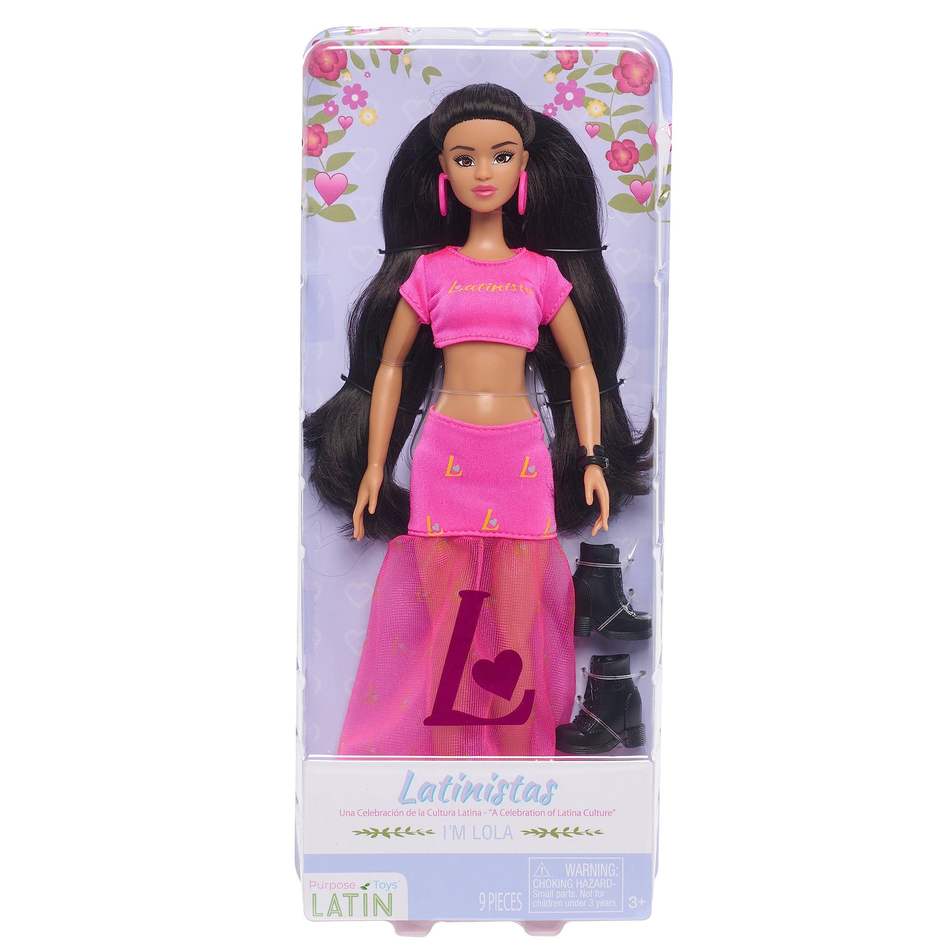 Purpose Toys The First All-Latina Line of Fashion Dolls, Latinistas 11.5-inch Lola Latina Fashion Doll and Accessories, Kids Toys for Ages 3 Up