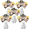 MEFENG 15Pcs 5th Birthday Picture Centerpiece Sticks - Black Gold - Photo Table Toppers for Kids - Happy 5 Years Old Party Supplies