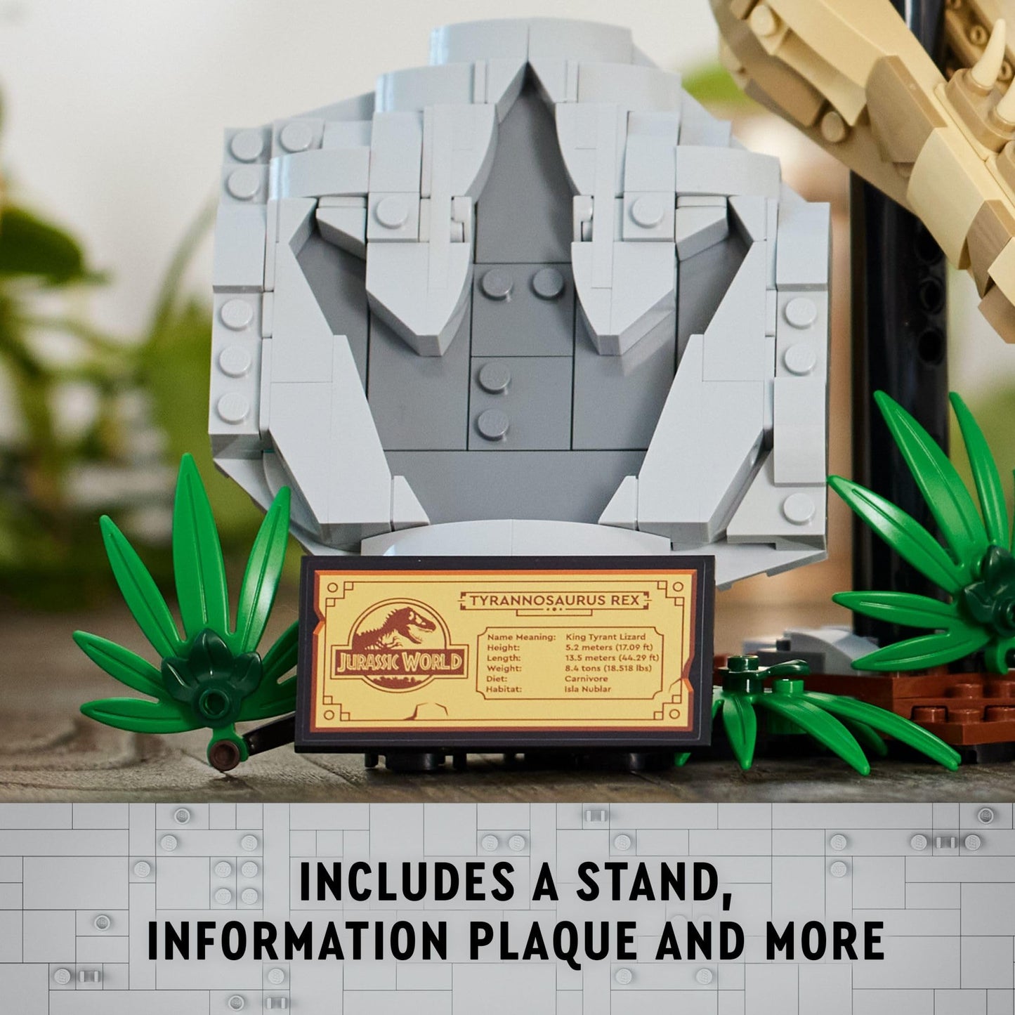 LEGO Jurassic World Dinosaur Fossils: T Rex Skull Building Toy - Dinosaur Toy for Boys & Girls, Ages 9+ Years - Gift for Christmas - Display