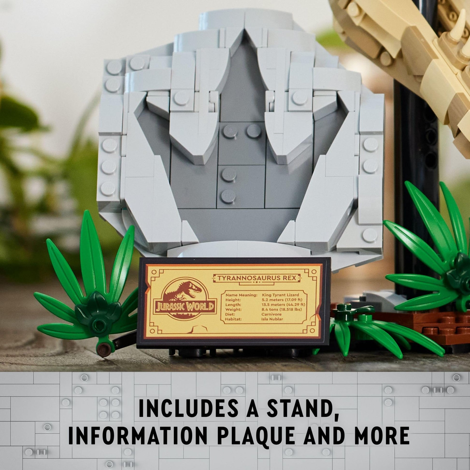 LEGO Jurassic World Dinosaur Fossils: T Rex Skull Building Toy - Dinosaur Toy for Boys & Girls, Ages 9+ Years - Gift for Christmas - Display
