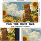 Playmat for MTG Orange Cat Sunflower Magic Play Mat 24x14 Inch Card Game Mat for Magic The Gathering TCG PTCG Playmat with Free Storage Bags Non-Slip