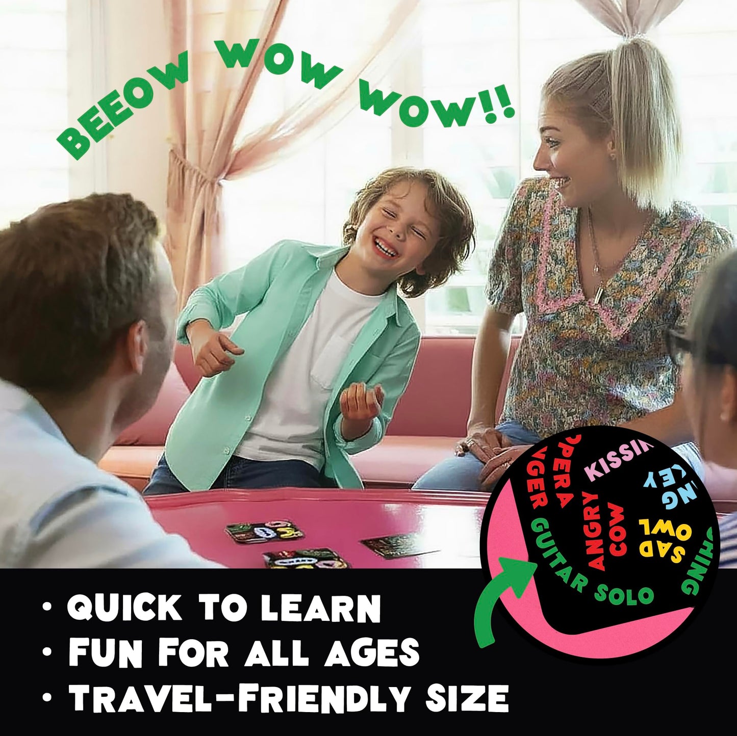 UPROAR! Family Word Sound-Matching Card Game - Crowd-Pleaser - Fast-Paced Party Game for Kids, Teens & Adults | Perfect for Family Game Night, Parties