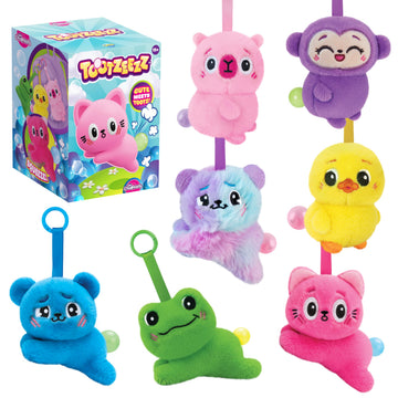 ORB Tootzeez Animals Plush Blind Box Keychain Charms - 1 Assorted Tootzeez Animal Fidget Plush Toy Charm - Squeeze for an Cute Toot Bubble